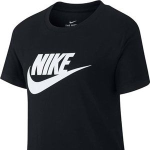 Nike Girl's NWT Crewneck Graphic Tee, Nike Logo, Size: Youth Large, Color: Black